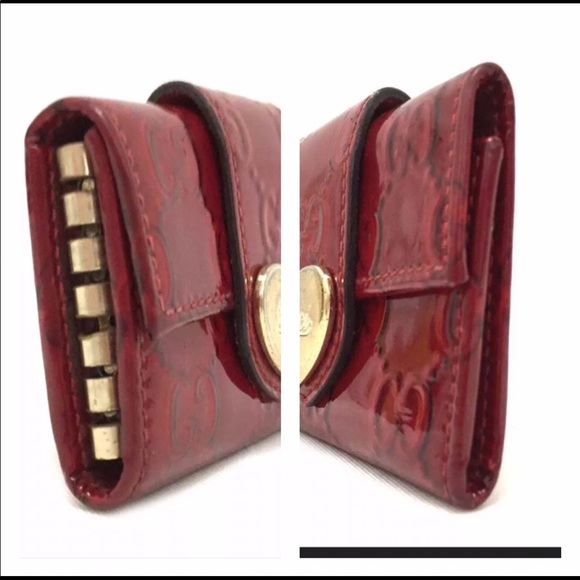 Authentic GUCCI Shima GG Logo Patent 6 Key Case - Picture 6 of 15